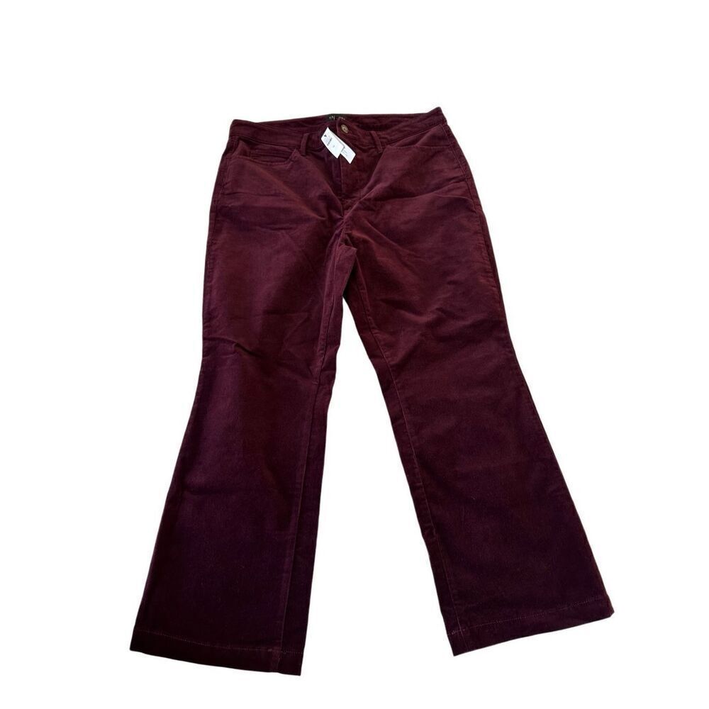 NWT Talbots Relaxed Chino Ankle Wine Pants Stretch Size 14